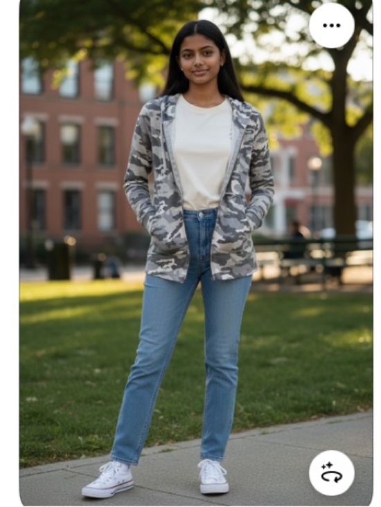 Chaser Jackets & Blazers - Chaser Women's Gray Camouflage Zip Hoodie Jacket
A1